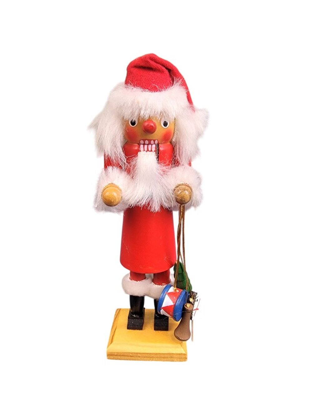 Vintage Santa Nutcracker Small 7 Inch Wood Toy Christmas Tree Home Decor Holiday
